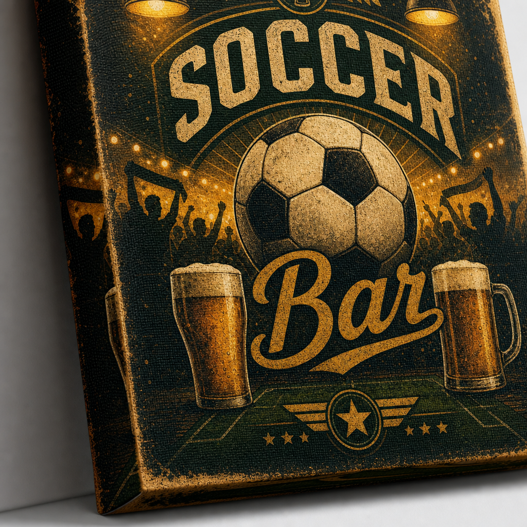 Soccer Bar Wall Art Canvas canvas print detail