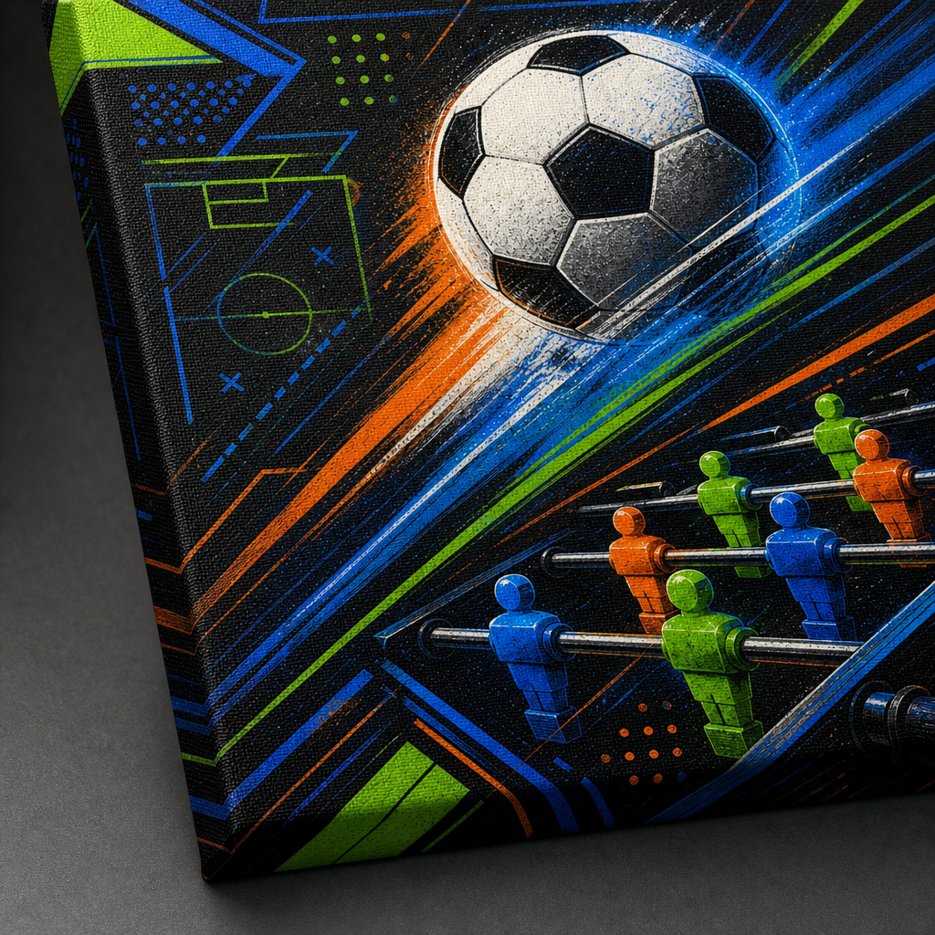 Game Room Football Canvas Wall Art canvas print detail