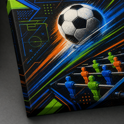 Game Room Football Canvas Wall Art canvas print detail
