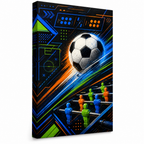 Game Room Football Canvas Wall Art white background left side wrapped canvas main image