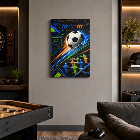 Game Room Football Canvas Wall Art 12×18 inch thin wrapped canvas wall mockup