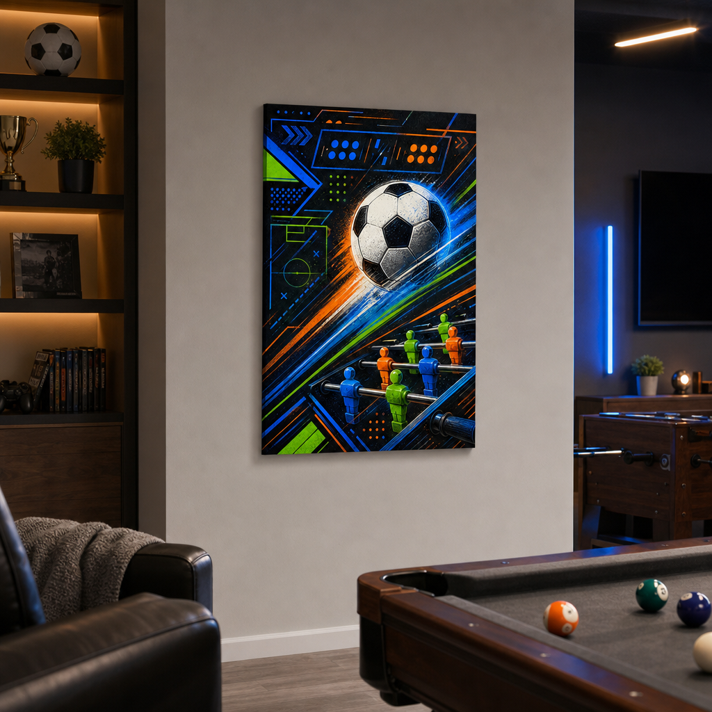 Game Room Football Canvas Wall Art 18×24 inch wrapped canvas wall mockup