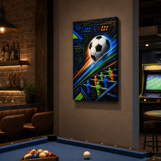 Game Room Football Canvas Wall Art wall scene mockup