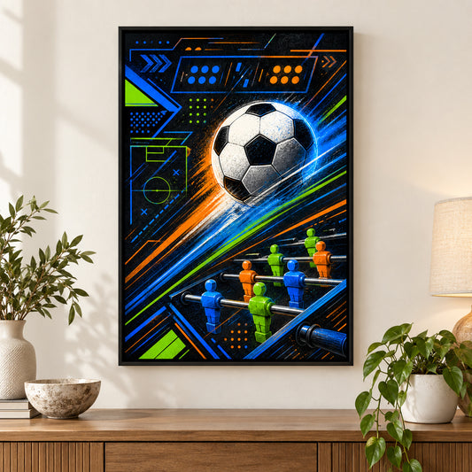 Football Canvas Painting Wall Art for Game Room Decor | black_independent_close