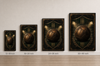 Man Cave Soccer Decor Canvas Wall Art canvas size comparison