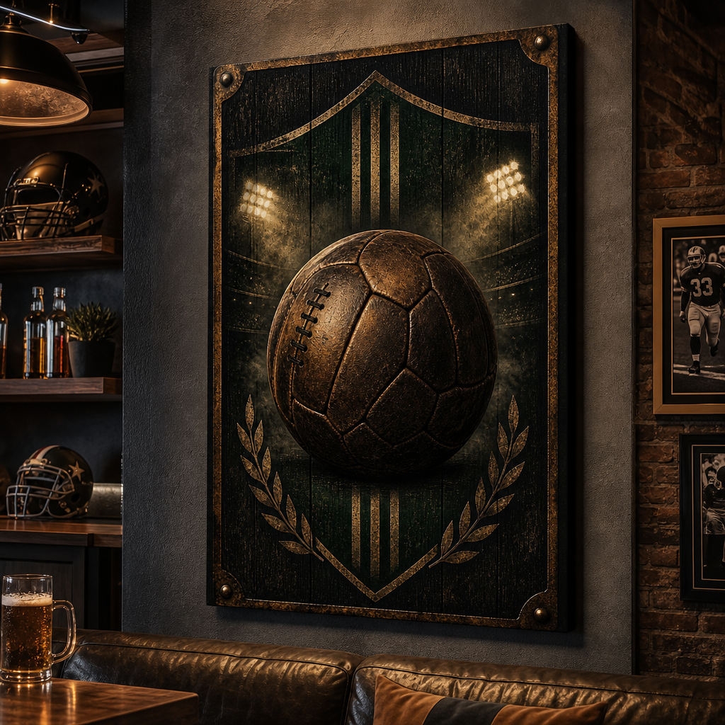 Man Cave Soccer Decor Canvas Wall Art 30×40 inch wrapped canvas wall mockup