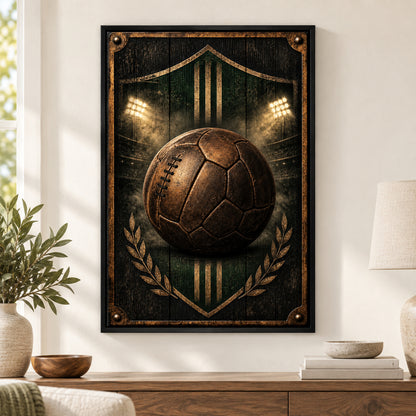 Man Cave Soccer Canvas Painting for Game Room Decor | black_independent_close