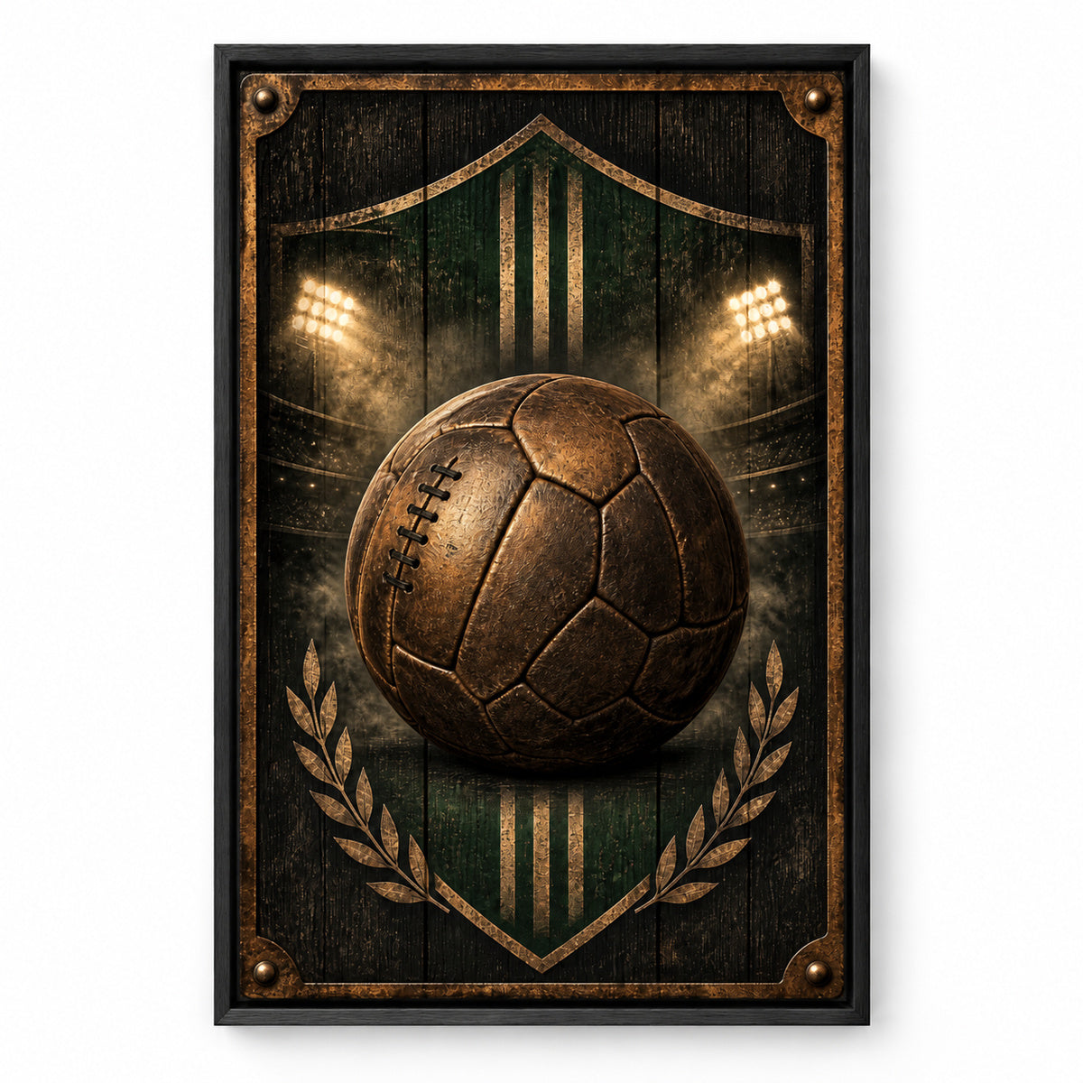 Man Cave Soccer Canvas Painting for Game Room Decor | black_sku