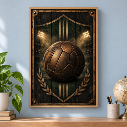 Man Cave Soccer Canvas Painting for Game Room Decor | brown_independent_close