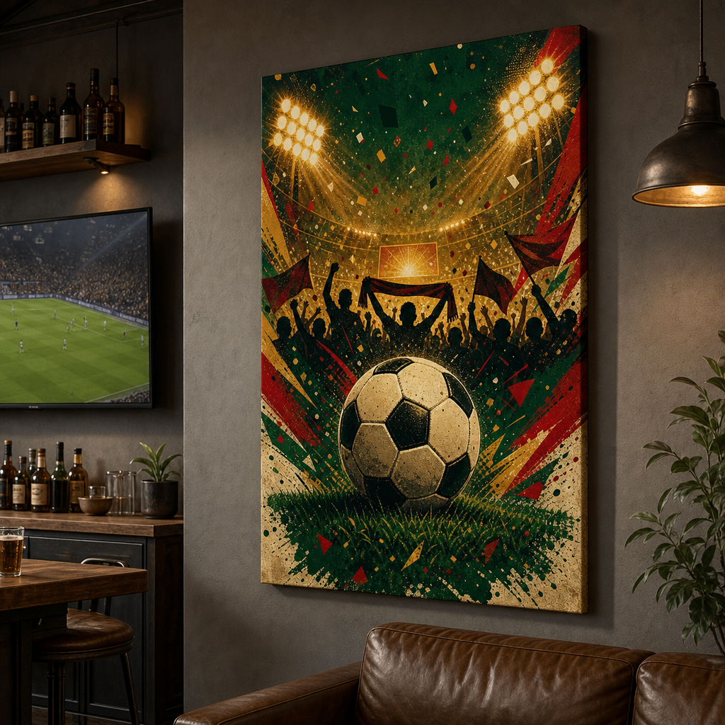 Match Day Wall Art Soccer Canvas 30×40 inch wrapped canvas wall mockup