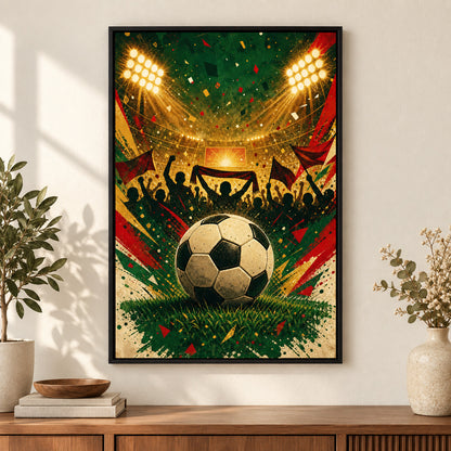 Match Day Soccer Canvas Painting for Game Room Decor | black_independent_close