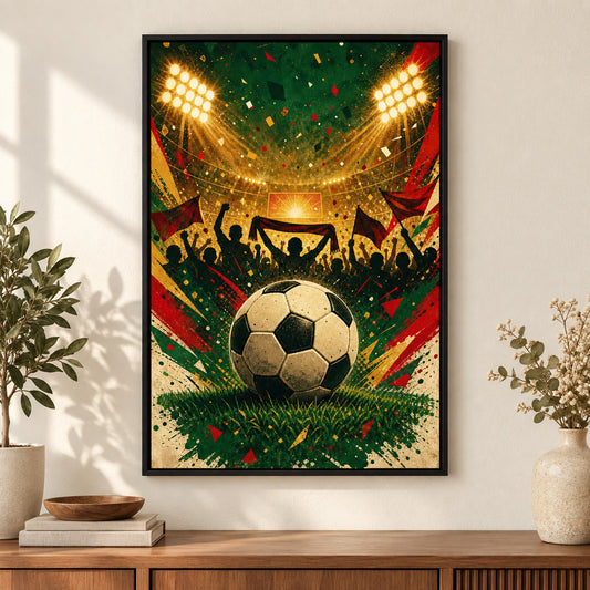 Match Day Soccer Canvas Painting for Game Room Decor | black_independent_close