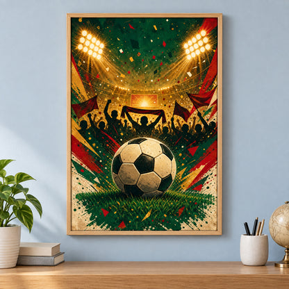 Match Day Soccer Canvas Painting for Game Room Decor | brown_independent_close