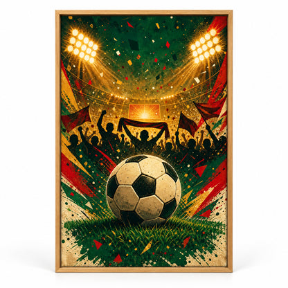 Match Day Soccer Canvas Painting for Game Room Decor | brown_sku