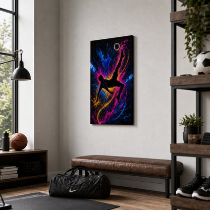 Soccer Bicycle Kick Silhouette Canvas Wall Art 18×24 inch wrapped canvas wall mockup