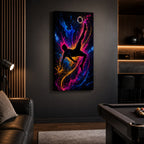 Soccer Bicycle Kick Silhouette Canvas Wall Art wall scene mockup