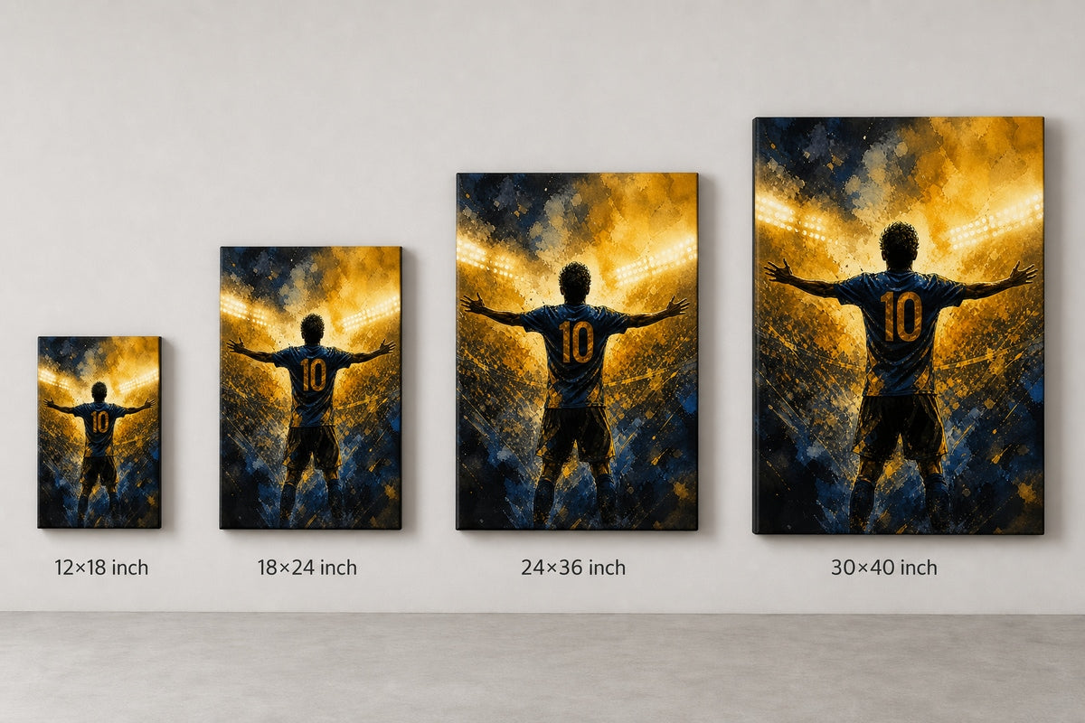 Number 10 Celebration Silhouette Canvas Wall Art canvas size comparison