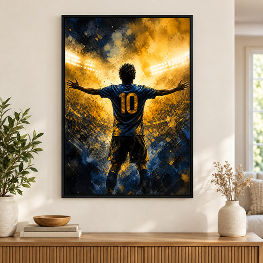 Number 10 Celebration Silhouette Canvas Painting Wall Decor | black_independent_close