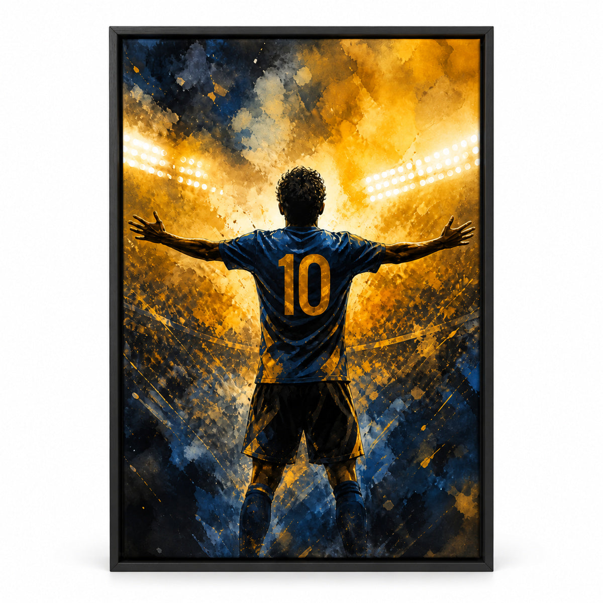 Number 10 Celebration Silhouette Canvas Painting Wall Decor | black_sku