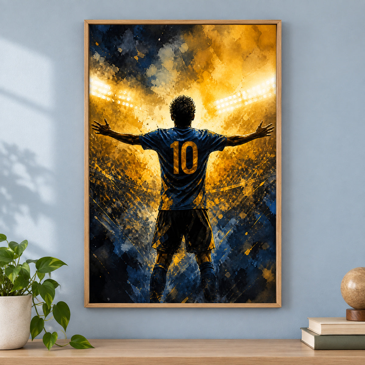 Number 10 Celebration Silhouette Canvas Painting Wall Decor | brown_independent_close