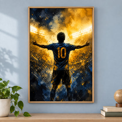 Number 10 Celebration Silhouette Canvas Painting Wall Decor | brown_independent_close