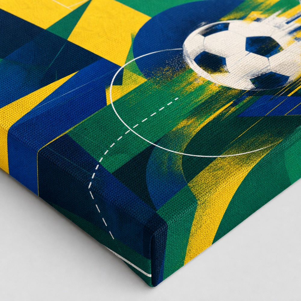 Samba Passion Abstract Soccer Canvas Wall Art canvas print detail