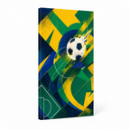 Samba Passion Abstract Soccer Canvas Wall Art white background left side wrapped canvas main image