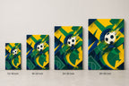 Samba Passion Abstract Soccer Canvas Wall Art canvas size comparison