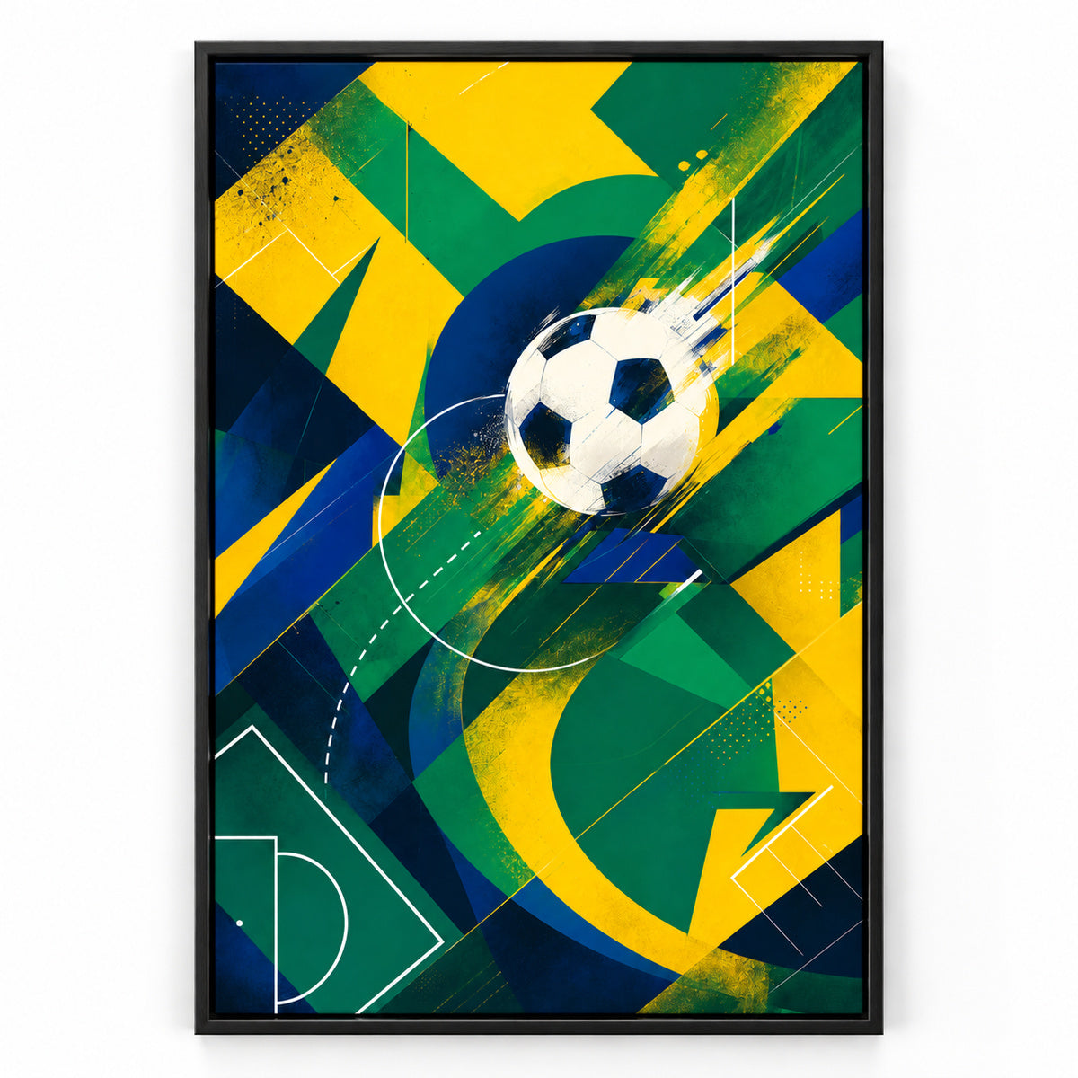 Samba Passion Abstract Soccer Canvas Painting Wall Decor | black_sku