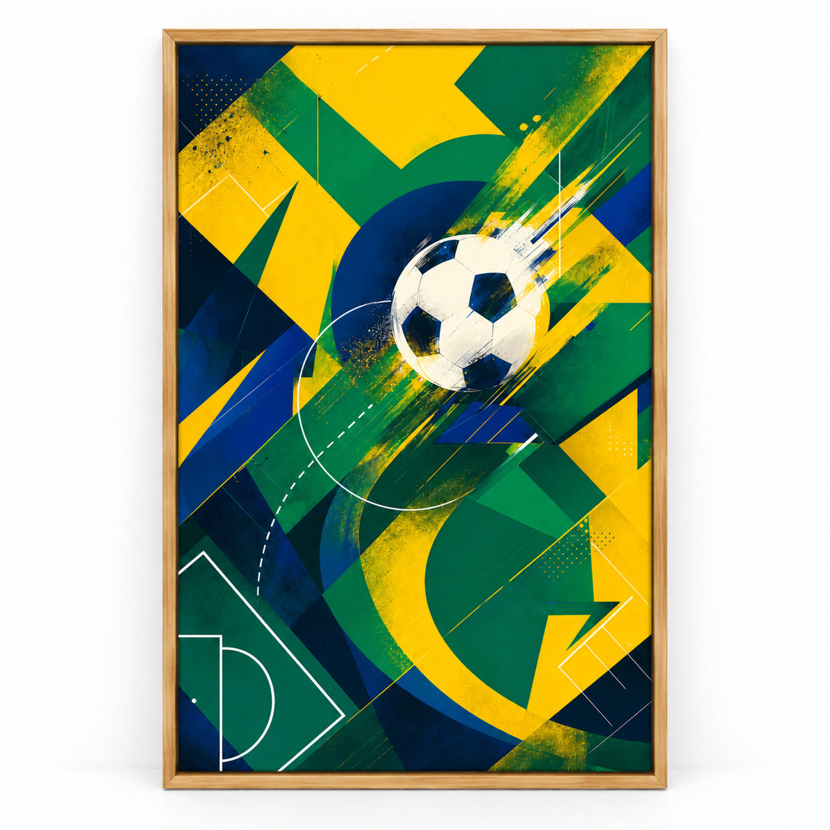 Samba Passion Abstract Soccer Canvas Painting Wall Decor | brown_sku