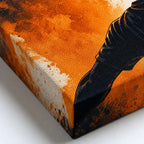 Orange Free Kick Silhouette Soccer Canvas Wall Art macro canvas print texture detail