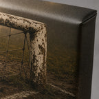 Old Goalpost Rain Soccer Canvas Wall Art macro canvas print texture detail