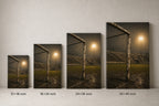 Old Goalpost Rain Soccer Canvas Wall Art canvas size comparison