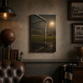 Old Goalpost Rain Soccer Canvas Wall Art 12×18 inch thin wrapped canvas wall mockup