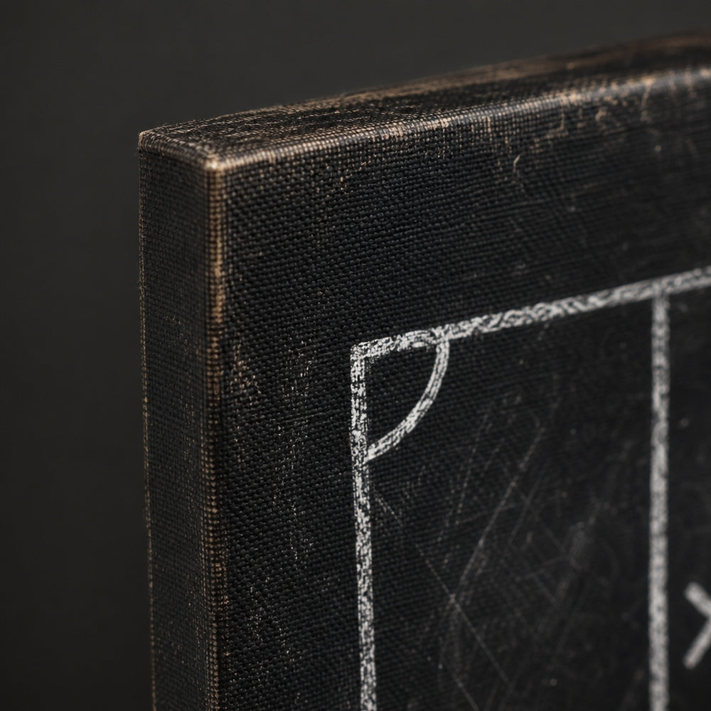 Chalkboard Tactical Soccer Canvas Wall Art macro canvas print texture detail