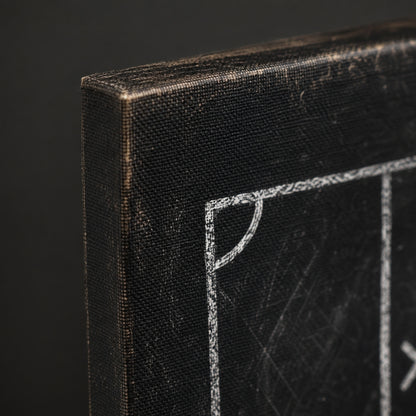 Chalkboard Tactical Soccer Canvas Wall Art macro canvas print texture detail