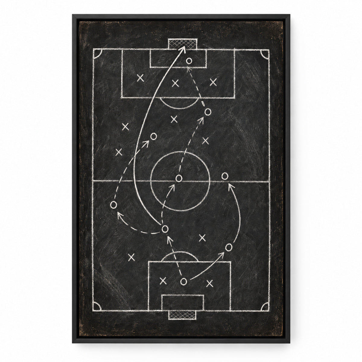 Chalkboard Tactical Soccer Sports Canvas Painting Wall Decor | black_sku