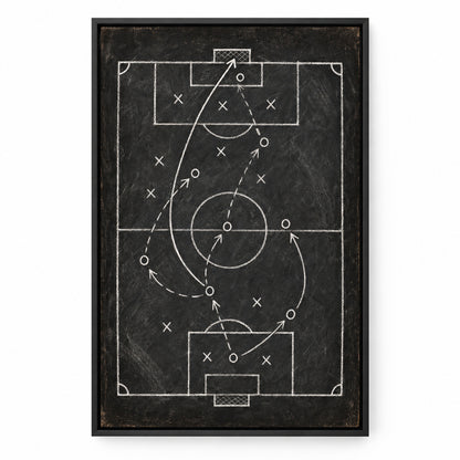 Chalkboard Tactical Soccer Sports Canvas Painting Wall Decor | black_sku