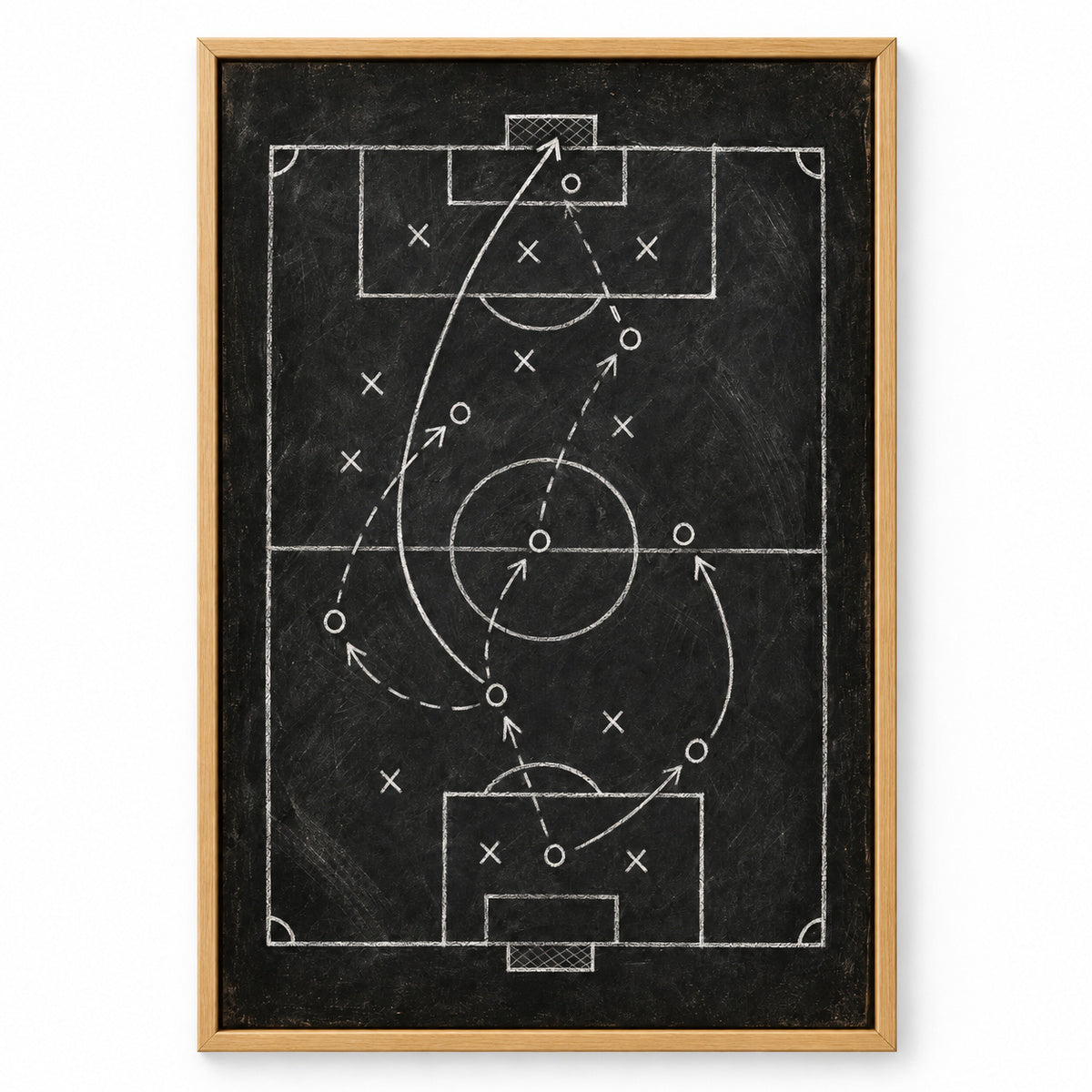 Chalkboard Tactical Soccer Sports Canvas Painting Wall Decor | brown_sku