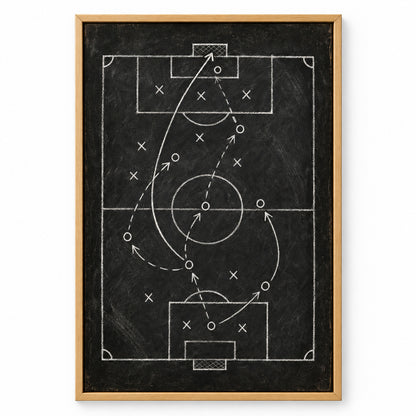Chalkboard Tactical Soccer Sports Canvas Painting Wall Decor | brown_sku