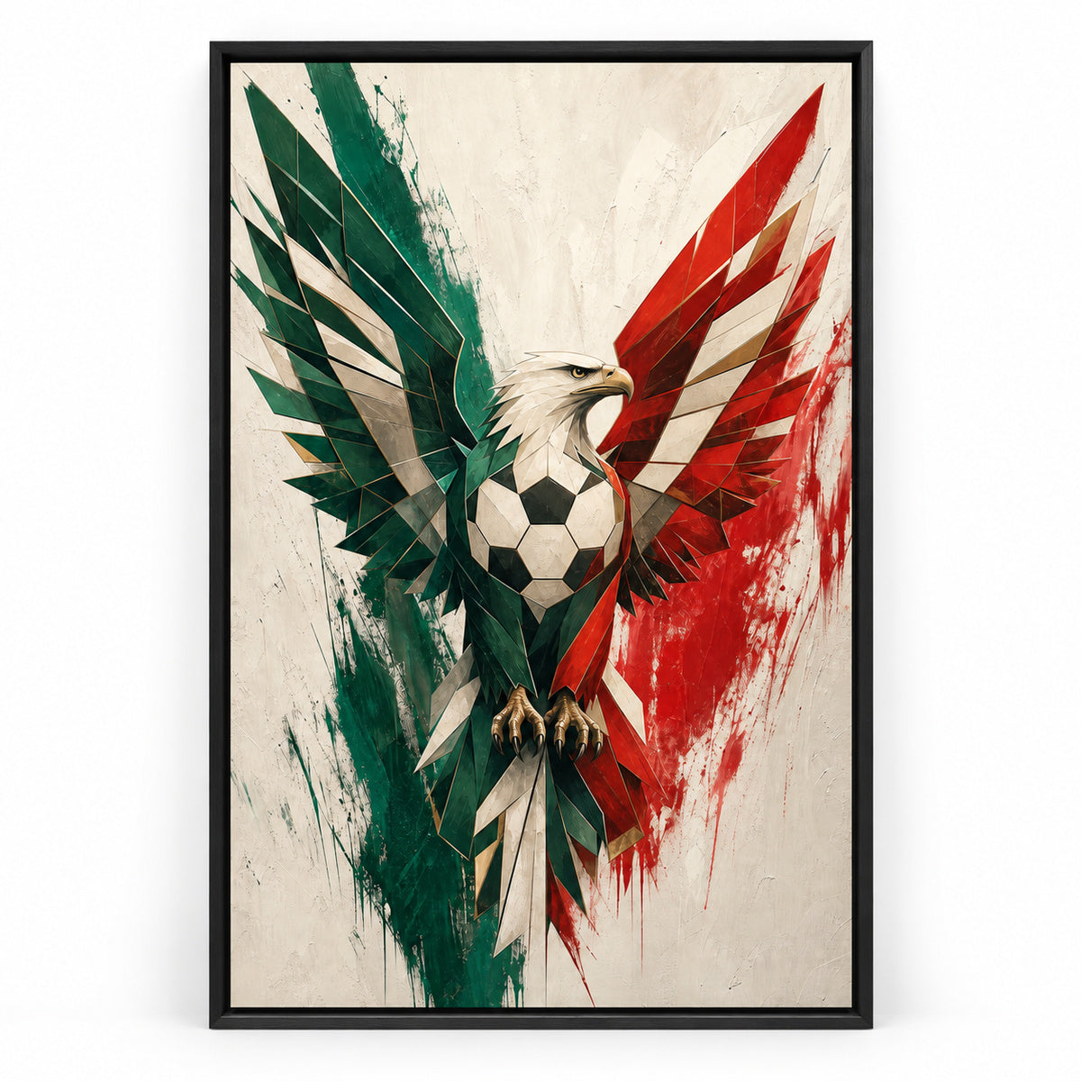 Mexico Eagle National Pride Soccer Canvas Wall Art | black_sku