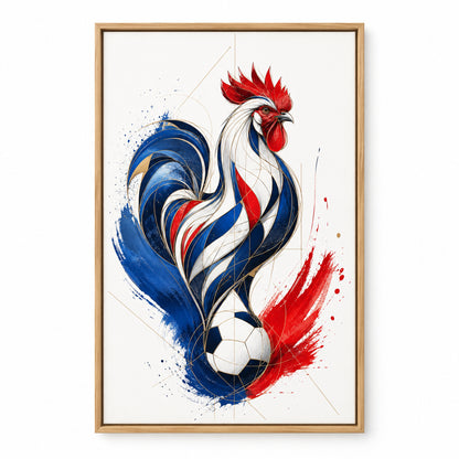 France Rooster National Pride Soccer Canvas Wall Art | brown_sku