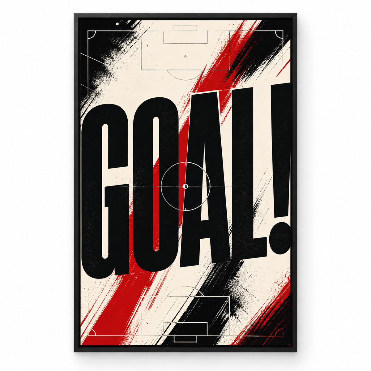 GOAL Soccer Typography Canvas Painting for Game Room Decor | black_sku