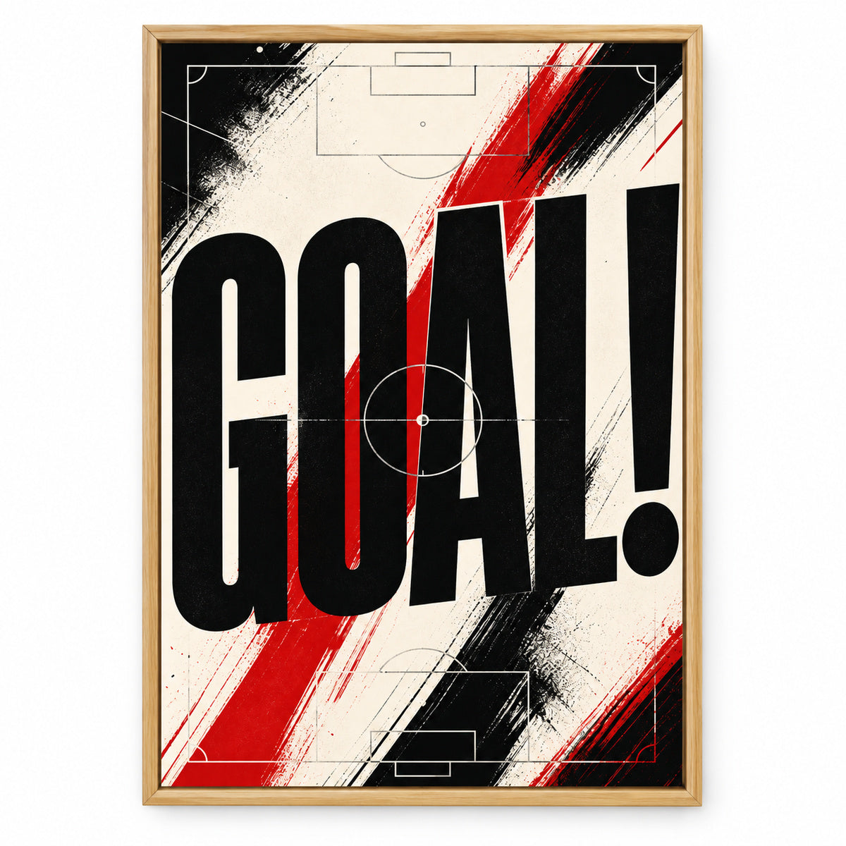 GOAL Soccer Typography Canvas Painting for Game Room Decor | brown_sku