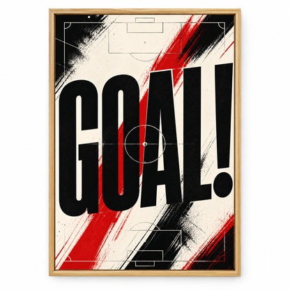 GOAL Soccer Typography Canvas Painting for Game Room Decor | brown_sku