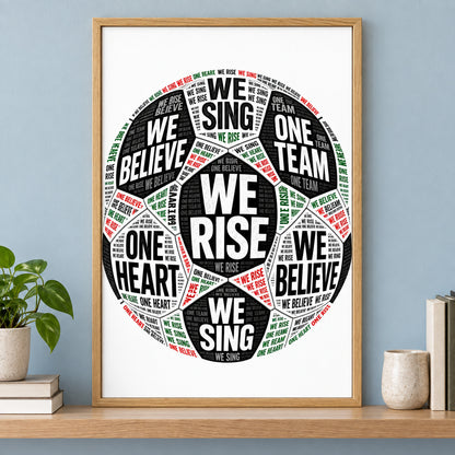 One Team One Heart Chant Typography Canvas Wall Art | brown_independent_close