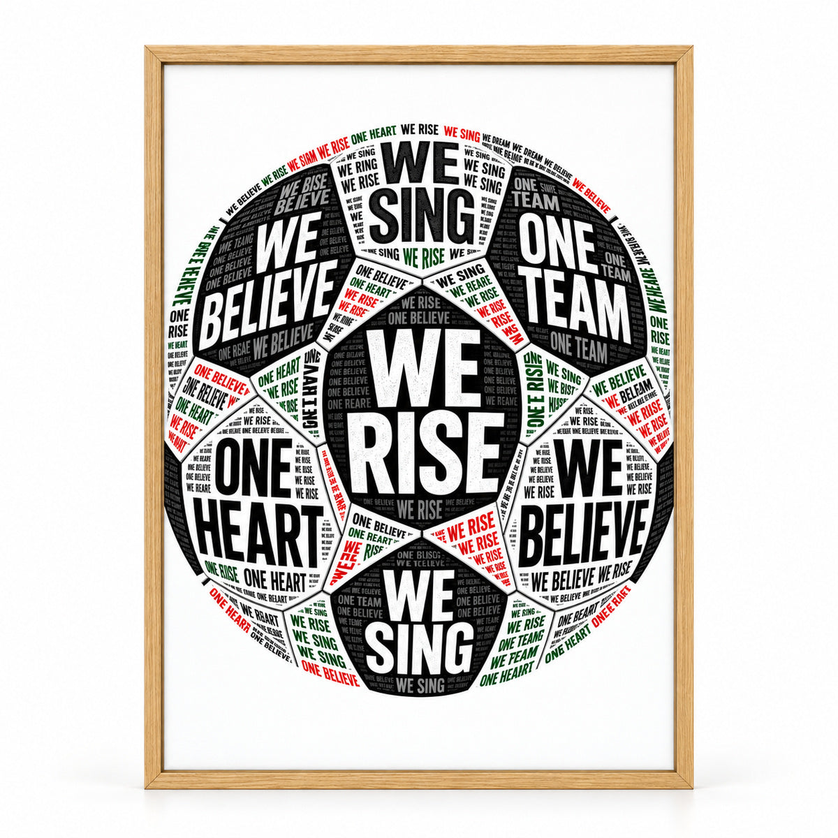 One Team One Heart Chant Typography Canvas Wall Art | brown_sku