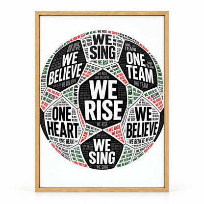 One Team One Heart Chant Typography Canvas Wall Art | brown_sku