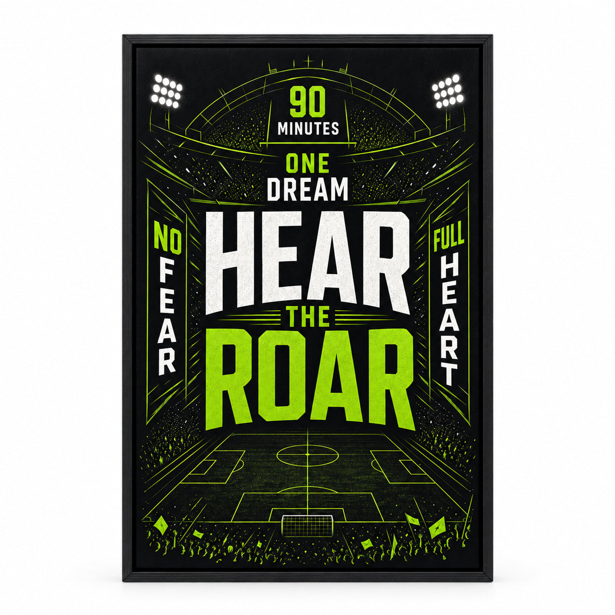 Hear The Roar Stadium Typography Canvas Painting Wall Decor | black_sku