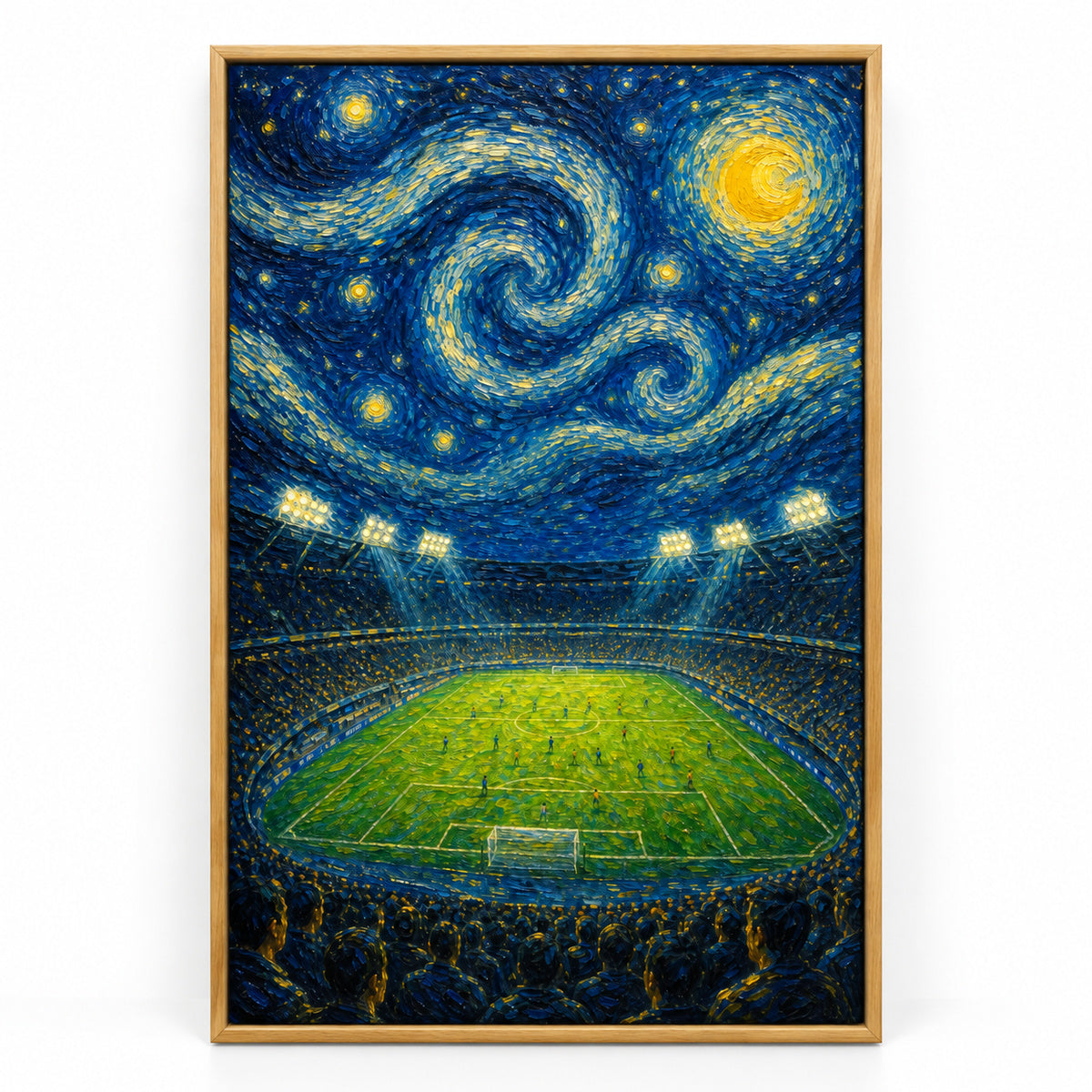 Starry Night Stadium Soccer Canvas Painting Wall Decor | brown_sku